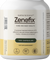 Supplement bottle for Zenefix, a natural nutritional supplement for stress, anxiousness, mood, sleep as well as athletic performance: strength, endurance and recovery. Zenefix consists of vitamins, minerals and herbs.